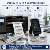 Étiquettes RFID UHF personnalisées pour bijoux, forme en T, blanches, imperméables, brillantes, en PP, adhésives, avec puce NXP UCODE 9, antivol, pour bagues