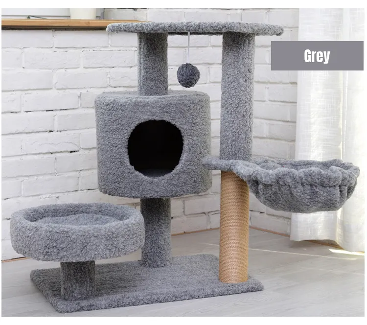 Çizilmeye mesajlar ile çok seviyeli kedi ağacı kulesi kediler kınamak mobilya aktivite merkezi hamak ile ev standı