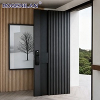 Portes d'entrée principales en aluminium à grille extérieure personnalisées ROGENILAN, anti-effraction, pour maisons