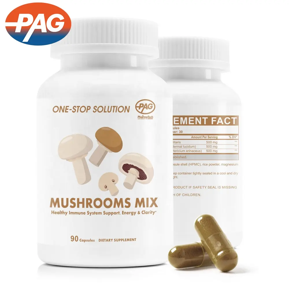 Oem Organische Immuun Booster Geheugen Nootropic Hersenen Supplement Cordyceps Militaris Extract Reishi Paddestoel Capsules