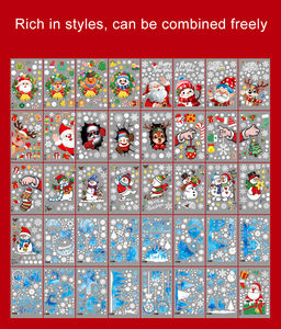 Ventana de nieve Pegatinas de Navidad Puerta de invierno Doble cara Reutilizable Estático Beso Corte Impermeable Brillo Etiqueta de vidrio - Product Image 6
