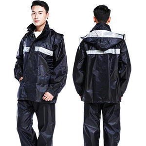 Conjunto de impermeable y pantalones de lluvia estilo Cross Border, con forro de malla de doble capa, para motocicleta, vehículo eléctrico, viajes, adulto, largo, azul - Product Image 3