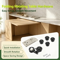 Mécanisme d'extension de table rotative peu encombrant, charnières de table pliante rotative dissimulées à installation facile, kit de table rotative à 90 degrés