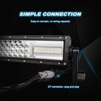 Câblage d'éclairage à trois lignes 270W, 22 pouces, orange blanc, double couleur, barre lumineuse led avec prise personnalisée et connecteur DT