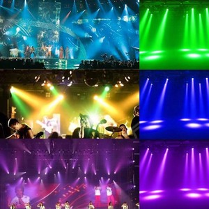 Set de 7 Luces de Cabeza Móvil a Todo Color con Control de Sonido DMX512, Luz de Escenario Giratoria LED Tipo Par para Teñido - Product Image 5