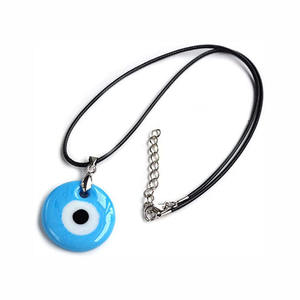 Collar de Ojo Turco con Diseño de Corazón Rosa y Cristal, Nuevo Diseño al por Mayor 2025, Collar con Colgante de Gota Redonda de Ojo Azul - Product Image 4
