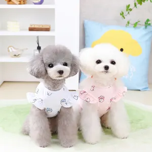 Ropa de primavera y verano para perros, prendas coreanas para mascotas, ropa de princesa para niñas, conejos pequeños, chaleco de manga voladora para perros