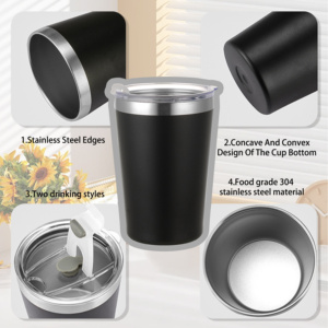 Tumbler Personalizzato con Logo 8oz/12oz in Acciaio Inox 304 Verniciato a Polvere con Isolamento Sottovuoto e Coperchio per Caffè e Latte - Product Image 2