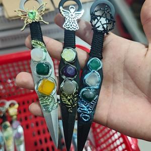 Poignard d'obsidienne en cristal blanc fait à la main Original nouveau couteau <span class=keywords><strong>Kunai</strong></span> en cristal naturel <span class=keywords><strong>Shuriken</strong></span> fabriqué Unique - Product Image 3