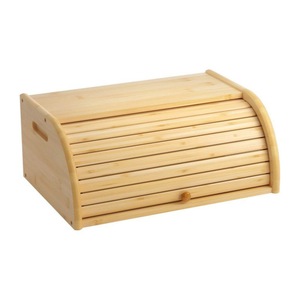 Caja de Pan de Bambú con Tapa Enrollable, Almacenamiento de Cocina, Conservación de Frescura, Contenedor de Alimentos de Madera Natural con Forma Rectangular - Product Image 3