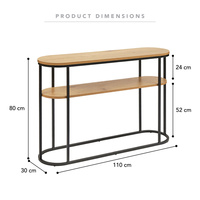 Table Console Moderne en Bois de Chêne Blanc avec Pieds en Métal Vente à Chaud Meubles de Maison d'Entrée pour Appartement Villa Salon Style Panneau