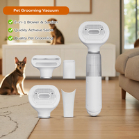 Aspirateur professionnel 4-en-1 pour toilettage des animaux, faible bruit, portable, brosse et peigne de retrait des poils, kit d'aspiration multifonctionnel pour chiens et chats