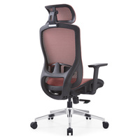 Chaise de bureau ergonomique de direction avec appui-tête 3D, accoudoirs, entièrement en maille, pivotante, hauteur réglable, design moderne pour bureau à domicile