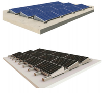 Support de montage au sol pour panneaux solaires en aluminium anodisé Al6005/T5 haute résistance et réglable, système de support de montage photovoltaïque pour toit plat
