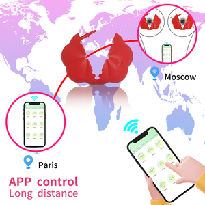 Anpassbarer <span class=keywords><strong>Vibrator</strong></span> für Frauen mit APP-Fernbedienung, Nippelklemme, Tragbares Vibrierendes Masturbationsgerät - Product Image 4