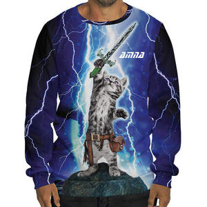 Sudaderas de sublimación de gato personalizadas para hombre, sudaderas hechas de poliéster - Product Image 6