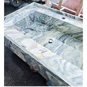 Armoire de salle de bain en marbre vert de qualité supérieure, durable, élégante, en pierre naturelle pour les hôtels modernes, les bureaux, les bâtiments, les hôpitaux, les intérieurs sur site - Product Image 1