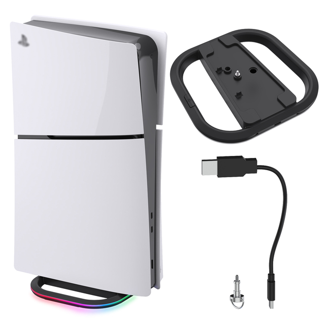 RGB Vertical Stand for PS5 Slim Console Cooling Dock Mount Base Storage Rack Disc Digital Version Game Accessories