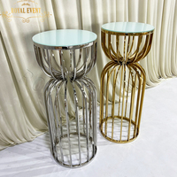 Table ronde d'acier inoxydable de piédestal d'affichage de support de gâteau de décor de mariage d'événement royal pour des fournitures de partie d'événement