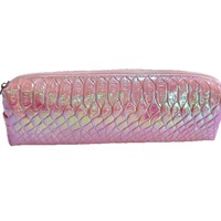 Vente directe d'usine, trousse à crayons en cuir à motif serpentin de style coréen, effet laser, personnalisable, organiseur de papeterie