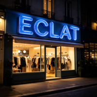 Enseigne commerciale extérieure lumineuse avec lettres 3D personnalisées en acrylique transparent effet gelée