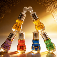 Flacon en verre en forme de gourde de 12 ml, élégant et portable, à haute étanchéité, pour parfums et huiles essentielles