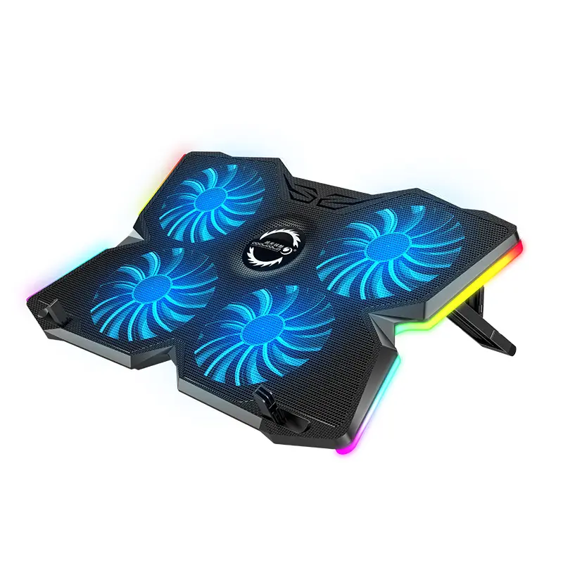 Heavy duty 5V laptop cooling cooler pad 4 big LED fan notebook laptop cooling pad for 17inch gaming tablet laptop