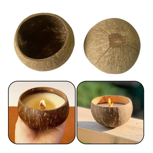 Vela de cáscara de <span class=keywords><strong>coco</strong></span> hecha a mano con aceites esenciales de cera de soja natural Fragancia ecológica para el hogar-para juegos de regalo de Acción de Gracias de vacaciones - Product Image 4