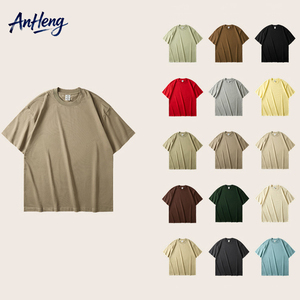 Summer Men's Oversized Plain Cotton T-Shirt Short Sleeve O-Neck Solid Color Casual Wear Breathable Jersey Knit - Product Image 1
