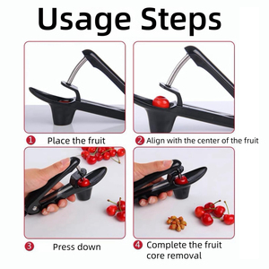 เครื่องแยกเมล็ดเชอร์รี่และมะกอกสแตนเลสพร้อมตัวล็อค อุปกรณ์แยกเมล็ดแบบพกพาใช้งานง่ายสำหรับแยมเชอร์รี่ ครัวเรือน คาเฟ่ - Product Image 4