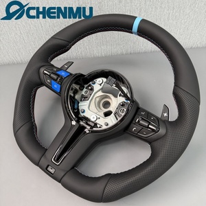 Volant sport à fond plat avec boutons bleus pour <span class=keywords><strong>BMW</strong></span> F30 F31 F10 F32 F33 F39 F80 F82 F87 E84 E83 Série 2 3 5 X1 <span class=keywords><strong>X2</strong></span> X3 X4 - Product Image 2