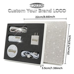ชุดของขวัญอิเล็กทรอนิคส์ใหม่ล่าสุด2024ฝังเพชรแบบ3 in 1สายชาร์จไร้สายสายชาร์จสองเส้นที่ชาร์จติดผนัง - Product Image 2