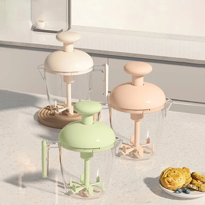 1 pièce Zenidoo H-521 Fouet à œufs manuel semi-automatique en plastique écologique à pression, mousseur à lait, ustensile pour œufs - Product Image 3