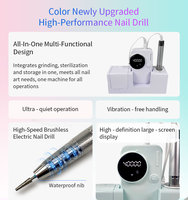 Ponceuse à ongles électrique professionnelle sans fil 40000 tr/min 75W avec stérilisateur pour manucure et pédicure rechargeable
