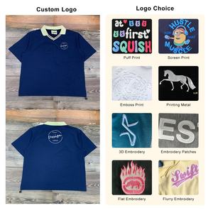 JL2569C مخصص للوزن الثقيل تيشيرتات للرجال كبيرة الحجم بولو رقبة V Gsm تي شيرت قطني قصير للرجال - Product Image 2