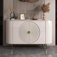 Armoire de salle à manger minimaliste moderne en crème, luxe, panneau de roche, ardoise, style nordique, petite armoire murale de rangement pour salon familial