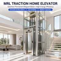 Lift Rumah Mini 2 hingga 3 Lantai, Sistem Traksi Gearless AC Drive, Kabin Kustom, Lift Villa Mini untuk Rumah
