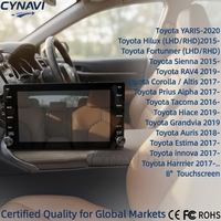 Écran Android GPS MP3 Mirror Link RGB CarPlay 8 POUCES pour Hilux Yaris Prius Tacoma RAV4 Harrier 2016-2022 Garantie 1 an