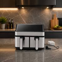 En gros, Friteuse à air électronique LED, modèle à panier unique, pour frites croustillantes, four à air chaud, ensemble complet de cuisson, approvisionnement mondial