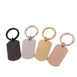 Promotional costom logo stainless steel Metal keychains military tag keychain