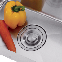 LUSA Évier de cuisine moderne à cuvette unique en acier inoxydable brossé Conception de cascade Support de vaisselle 304 Matériau Deux trous