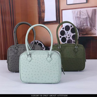 Sac à main en cuir d'autruche véritable de haute qualité, sac fourre-tout en cuir de créateur pour femmes, exotique et haut de gamme