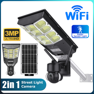Lampadaire solaire LED avec caméra CCTV, batterie Lifepo4 IP66, corps en aluminium, matériau ABS, éclairage solaire LED extérieur - Product Image 4