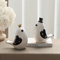 Sculpture de pigeon en céramique de style nordique Flolenco, adorable figurine d'oiseau pour la décoration de la maison, ornement artistique de bureau