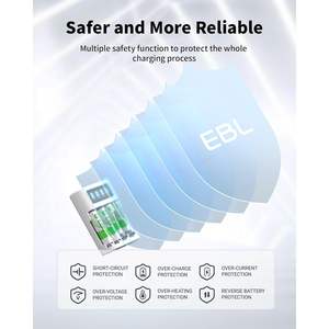 EBL 8-Pack AA/AAA Combo Smart <b>Battery</b> Charger 4 Bay LCD 2800mah <b>Double</b> <b>Rechargeable</b> <b>Batteries</b> 4 Bay LCD Smart <b>Battery</b> Charger - Product Image 6