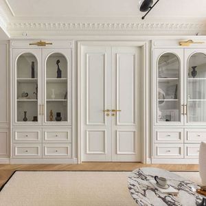 Porte intérieure de style français moderne avec âme en bois massif et surface en mélamine pour hôtel villa - Product Image 1