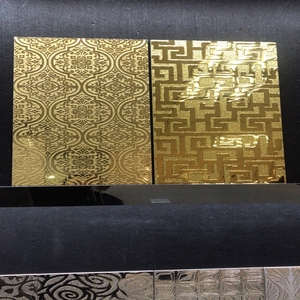 Altın döşeme sırlı tam altın yüzey oturma odası fayans dekor ev fayans 300x600 dekor seramik karo - Product Image 5