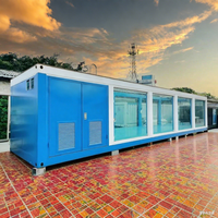 Nouveau design de luxe 40FT 20FT conteneur en acier piscine préfabriquée USA populaire avec grande fenêtre en verre et système de filtration