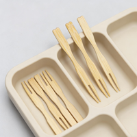 Fourchettes mini jetables en bambou écologique 9 cm, biodégradables, sans danger pour les aliments, classiques, pour fêtes, cuillères à thé, fourchettes à fruits, personnalisables
