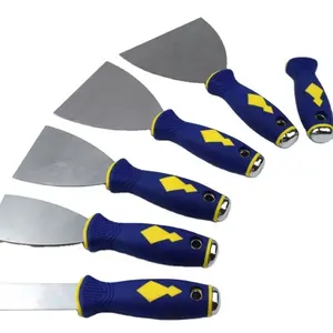 2024 bonne qualité acier au carbone bleu et jaune poignée mastic grattoir petit couteau à mastic en plastique